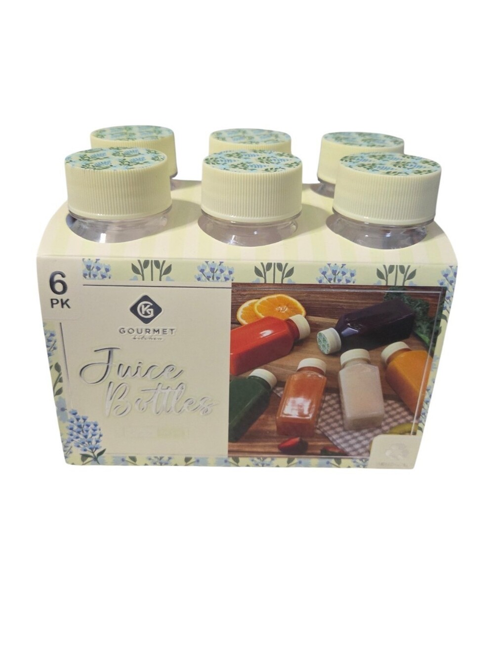 Gourmet Juice Bottles 6 Pack Reusable Plastic Drink Bottles